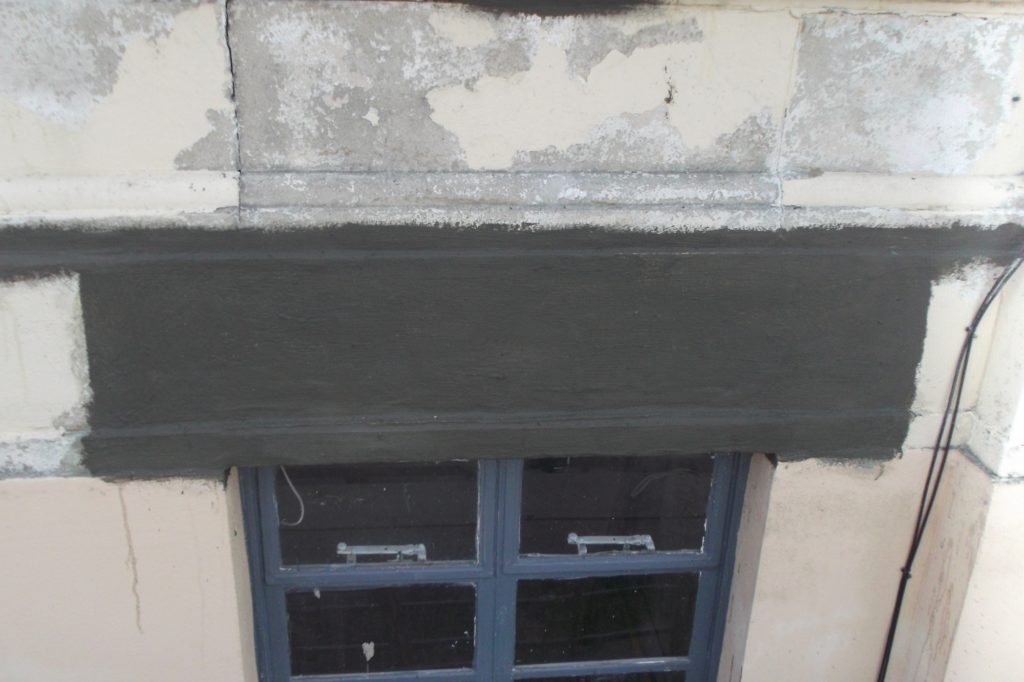 Concrete repair on a window